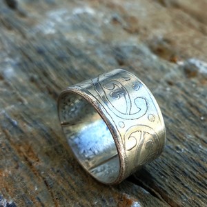 All Jewellery: Etched Wide Band Ring Silver