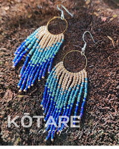 KŌTARE Beaded Feather Tassel Earrings
