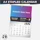 A4 Stapled Calendars 300 GSM Cover + 150 GSM Text - 28pp Leaves (A3 folded to A4)