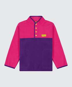 Sweatshirts: Colour Block Fleece - Pink/Purple