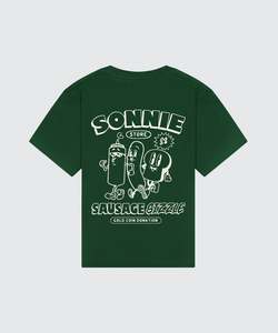 T Shirts: SAUSSIE SIZZ TEE - FOREST GREEN