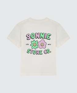 T Shirts: FLOWER TEE - OFF WHITE