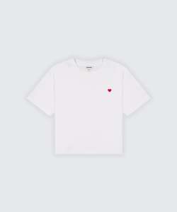 T Shirts: HEART TEE - WHITE