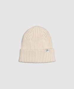 Beanies: Cotton Knit Beanie - Buttercream