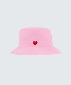 Under 50: NYLON HEART BUCKET HAT - SHELL PINK