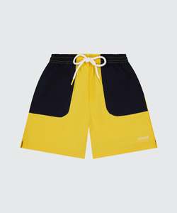 Under 75: NYLON SPORTS SHORTS - LEMON / INK
