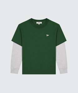 Layered Long Sleeve - Forest Green / Grey Marle