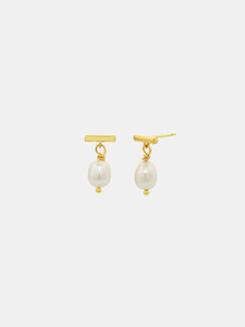 Pearl Earrings: Drop Pearl Studs Small