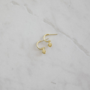 Pearl Earrings: She Shell Hoop Studs