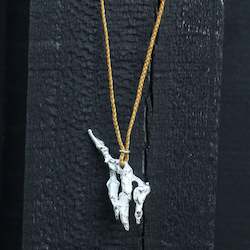 Necklaces: Kowhai Seed Pod Pendant on Braided Cord - Sterling Silver