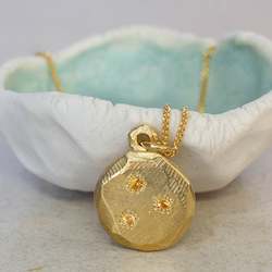 Necklaces: Callisto Pendant - Gold Plated with Citrines