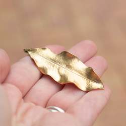 Brooches: Tarata Leaf Brooch - Gold Plated