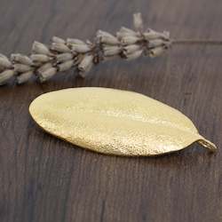 Brooches: Pohutukawa Leaf Brooch - Small - Gold Plated