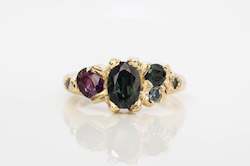 Engagement: Cumulus Ring - 9ct Yellow Gold with Sapphires