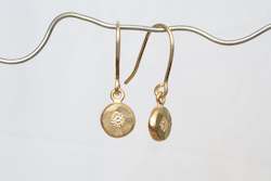 Vega Drop Earrings - Yellow Gold with Diamonds