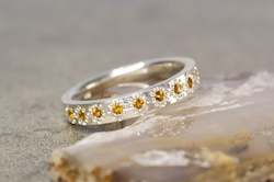Eternity Band with Citrines - Sterling Silver