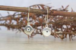 Hoops Drops: Vega Drop Earrings - Silver with Gems