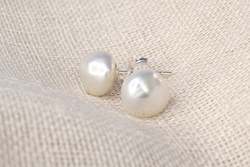 Products: Keshi Pearl Studs - White - 8-9mm
