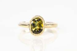 Products: Nyx Ring - 9ct Yellow Gold with Olive Sapphire