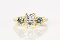 Products: Apollo Ring - 18ct Yellow Gold with Moissanite and Sapphires
