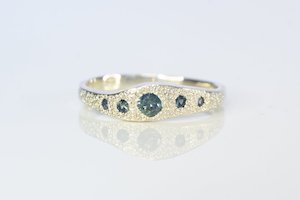 Engagement Ring: Seafoam Ring - 9ct White Gold with Teal Sapphires