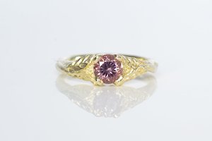 Damo Ring - 14ct Yellow Gold with Pink Malaya Garnet