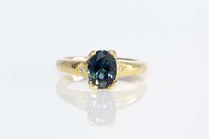 Eos Ring - 18ct Yellow Gold with Oval 1.44ct Blue Sapphire