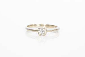 Engagement Ring: Droplet Ring - 14ct White Gold with Lab-Grown Diamond