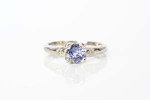 Engagement Ring: Mira Ring - 14ct White Gold with 1.04ct Ceylon Sapphire