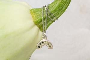 Pride: Kahukura Rainbow Pendant - White Gold with Sapphires