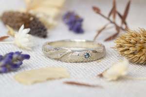 Daphne Ring - 9ct White Gold with Blue Sapphire