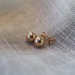 Essentials Hoop Earrings: Ball Stud Earrings - 7mm - 9ct Yellow Gold