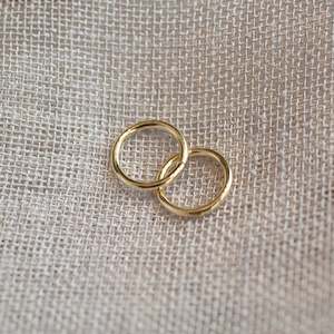 Essentials Hoop Earrings: Plain Sleeper Earrings - 9mm - 9ct Yellow Gold