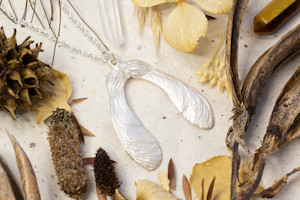 Sale: Sycamore Seed Necklace - Double - Sterling Silver