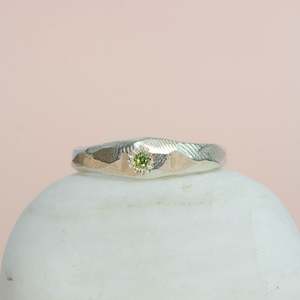 August Birthstones: Hestia Ring - Sterling Silver with Peridot