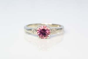 October: Mira Ring - 9ct White Gold with Pink Tourmaline