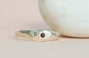 January: Hestia Ring - Sterling Silver with Garnet