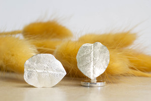 Red Beech Cufflinks - Small - Sterling Silver