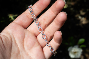 Gifts Under 175: Oval Navette Bracelet Chain - Sterling Silver