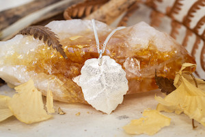 Gifts Under 175: Autumn Leaf Pendant - Sterling Silver