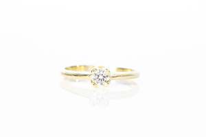 Engagement Rings: Droplet Ring - 14ct Yellow Gold with Lab-Grown Diamond