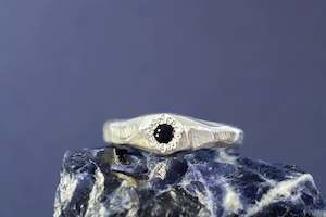 Hestia Ring - Sterling Silver with Black Sapphire