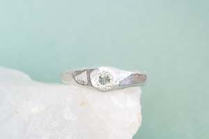 All Bands: Hestia Ring - Sterling Silver with Green Sapphire