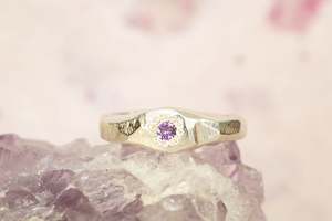 All Bands: Hestia Ring - Sterling Silver with Amethyst
