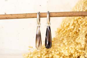 Mineral Collection: Endora Hoops - Sterling Silver with Agate