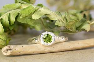 Spring Ring - Sterling Silver with Peridot