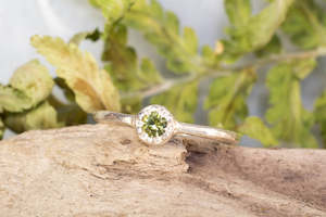Virens Ring - Sterling Silver with Green Sapphire