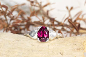 Silver Rings: Thalia Ring - Sterling Silver with Rhodolite Garnet
