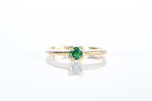 Engagement Rings: Droplet Ring - 14ct Yellow Gold with Tsavorite Garnet