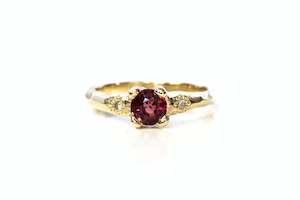 Mira Ring - 9ct Yellow Gold with Red Garnet